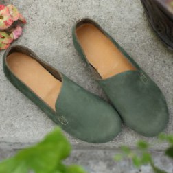 Round Toe Leather Loafer Shoes