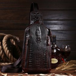 Men’s Crocodile Chest Pack Bag