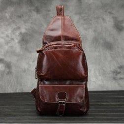 Men’s Genuine Leather Crossbody Pack Bag