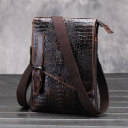 Men's Crocodile Shoulder Bag