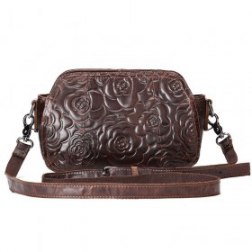 Floral Leather Shoulder Bag