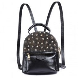 Women's Leather Rivets Backpack