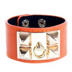 Alloy Rivet Rock PU Leather Bracelet