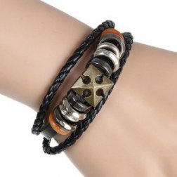 Alloy PU Leather Bracelet