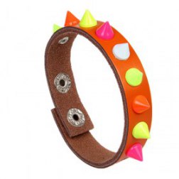 Colorful Share Metal Rivets PU Leather Bracelet 9 Colors