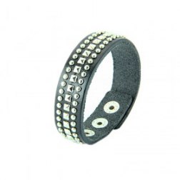 Punk Alloy Rivets PU Leather Bracelet
