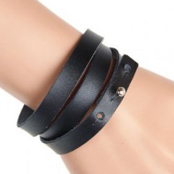 Multilayer Solid PU Leather Bracelet