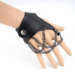 Multilayer Chains PU Leather Bracelet
