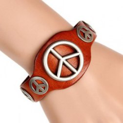 Snap Button Alloy Rivets PU Leather Bracelet