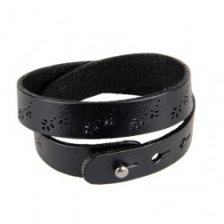 Laser Floral Lace PU Leather Bracelet