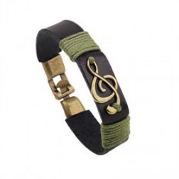 Musical Notation Shape PU Leather Bracelet