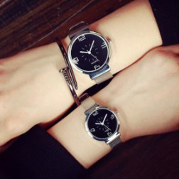 Concise Mesh Strap Couple Watch