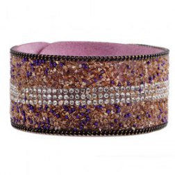 Shining Rhinestone Fashion PU Leather Bracelet