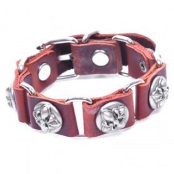 Retro Flowers Handmade Chains Leather Bracelet