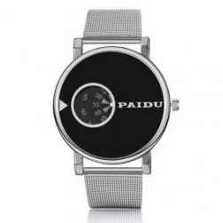Creative Mesh Band Turntable Dial Men's Quartz Wrist Watch