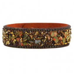 Multicolor Luxury Rhinestone Faux Leather Bracelet