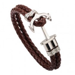 Modern Fashion Braided Anchor Leather Bracelet