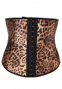 Leopard Print Latex Waist Trainer Cincher Corset