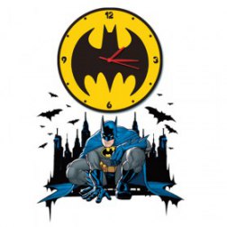 Batman Removable Wall Paper Stickers 3D Kid's Room Clock