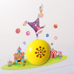 Funny Clown Light-controlled Removable Wall Paper Stickers Night Light
