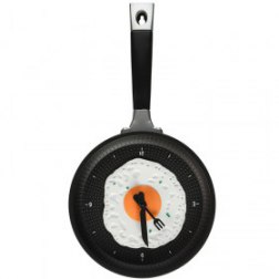 Frying Pan With Fried Egg Shaped Wall Clock For Kitchen Decor