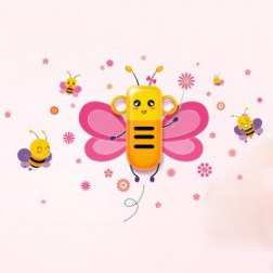 Bees Kid's Toothbrush Holder Set With Wall Stickers