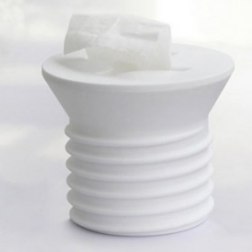 Screw Design Hard Plastic Tissue Box White