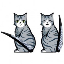 Moving Tail Kitty Car Decal