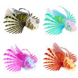 Artificial Silicone Glow Lionfish For Fish Tank Decor