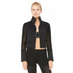 Women's Empire Waist Mesh Panel Gym Jacket
