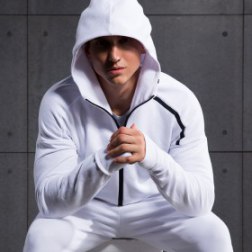 Men's Gym Zip Up Quick Dry Hooded Jacket