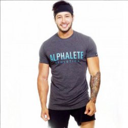 Men's Alphalete Print Gym Crew Neck T-shirt