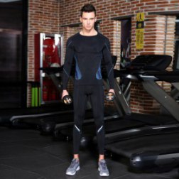 Men's Compression Base Layer Stretchy T-shirt and Pants Set