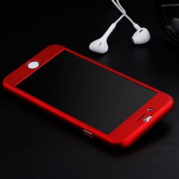 Red Color 360 Degree Full Cover Case For iPhone 6 Cases 6s 7 Plus 5S 5 With Tempered Glass For iPhone 7 Case 6 Plus Phone Case Capa Coque