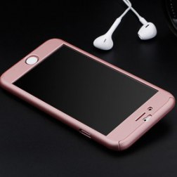 Pink Color 360 Degree Full Cover Case For iPhone 6 Cases 6s 7 Plus 5S 5 With Tempered Glass For iPhone 7 Case 6 Plus Phone Case Capa Coque