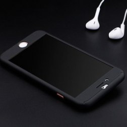 Black Color 360 Degree Full Cover Case For iPhone 6 Cases 6s 7 Plus 5S 5 With Tempered Glass For iPhone 7 Case 6 Plus Phone Case Capa Coque