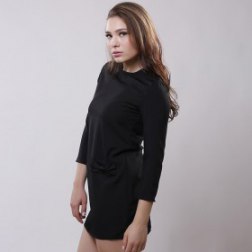 Sexy Women Mini Dresses Straight Casual Dress Three Quarter Sleeves Solid Dress