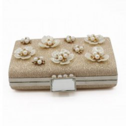 Elegant Floral Pearls Evening Bag Clutch