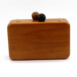 Vintage Wooden Evening Bag Clutch