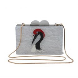 Sleek Flamingo Chain Evening Bag Clutch