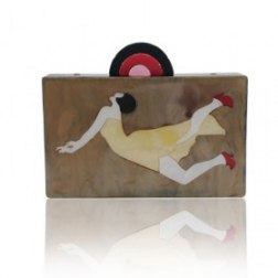 Vintage Wooden Evening Bag Clutch