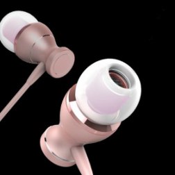 Bass Stereo Earphone Pure Black White Diamonds With Mic Remote Volume Control