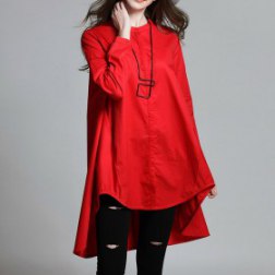 Plus size long sleeves wide stretch T shirt