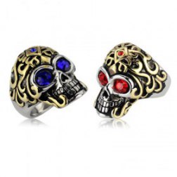 Unique designed skull ring gold plated