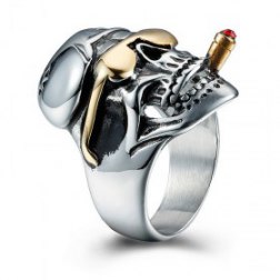 Domineering personality skull ring men