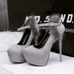 Round Head Rivet High Heels