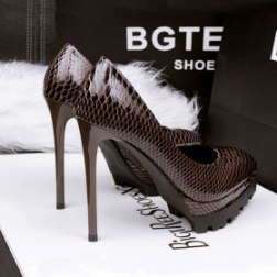 Fine With Snakeskin High Heels