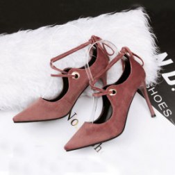 Light Suede Mouth Cross With High Heels