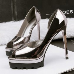 High with Single Side Empty Fish Mouth Shoes