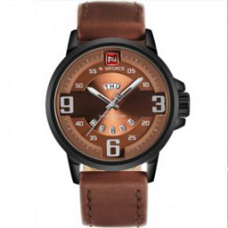 Mens Business PU Leather Band Quartz Wrist Watches Water Resistant